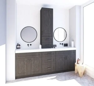 Customizable pebble bathroom vanity from Cabinet EZ, perfect for unique bathroom vanity designs in Washington D.C.