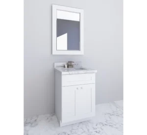 Cabinet EZ's modern white bathroom vanity, the symbol of quality bathroom vanities in Maryland. Cabinet EZ's modern white bathroom vanity, the symbol of quality bathroom vanities in Maryland.