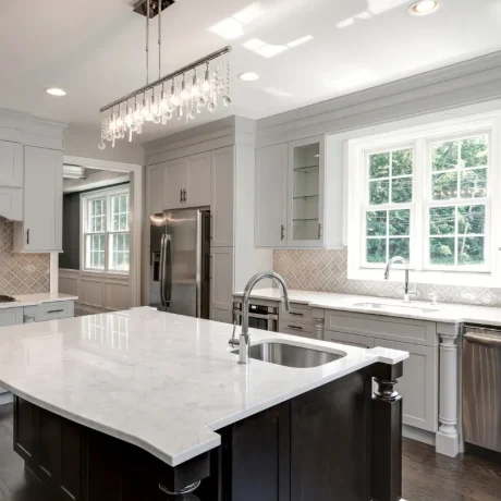 Installed Allure/Galaxy/Nickel Kitchen Cabinets showcasing kitchen cabinet trends in the Washington, D.C. area.